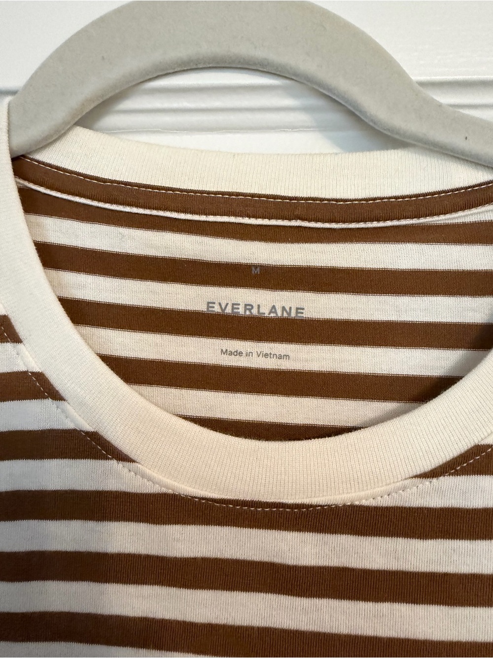 Everlane Box-Cut Tee in Essential Cotton in Bone/Toffee - Picture 3 of 3